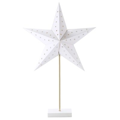 MeubelsWeb Tischlampe Star Kerstster Tischlampe Papier Star Lampe Tischlampe 5 Spikes 71 cm Lichtgevende Star Kerstdecoratie weiß + gold