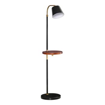 MeubelsWeb lampe de cuisine avec lampe de cuisine en planches de bois E27 raccord 40W marmeren voet woonkamer slaapkamer kantoor vintage noir 43 x 29 x 160 cm