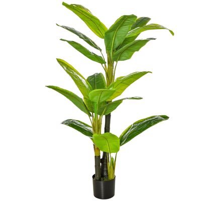 MeubelsWeb kunstplanten 150 cm kunstvolle bananenboom kunstplant kamerplant decoratieve plant cantoorplant Kunststof pot voor binnen en buiten