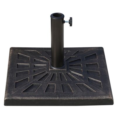 MeubelsWeb Parasolstandaard 15 kg Parapluhouder Parapluvoet voor Ø38 mm Ø48 mm hars nero 47 x 47 x 32 cm