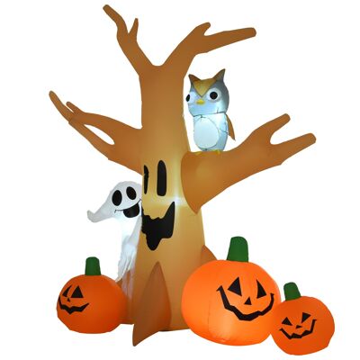 MeubelsWeb Halloween Opblaasbare Spooky Luchtfiguur Oplichtende Decoratie 120/240 cm (Opblaasbare Spooky Tree)