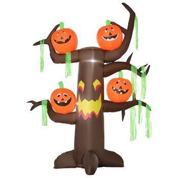 MeubelsWeb lance des pompons effrayants pour décoration d'Halloween, figurine avec éclairage LED, polyester, 180 x 80 x 240 cm