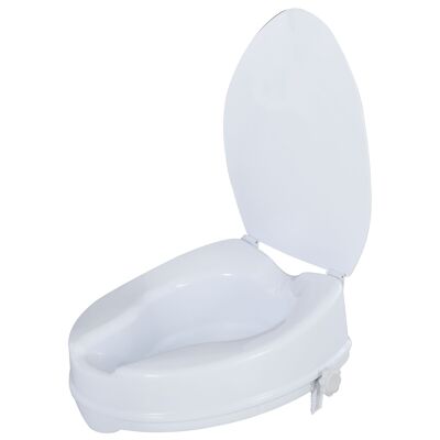 MeubelsWeb WCverhoger toiletbevestiging toiletverhoger toiletverhoger met deksel voor senioren PP wit 35 x 40 x 16 cm