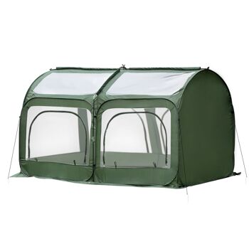 MeubelsWeb Broeikas Broeikas Met 4 Deuren Met ritssluiting Broeikas Tomatenhuis Koud Cadre Acier PVC Transparent 245 x 120 x 132 cm