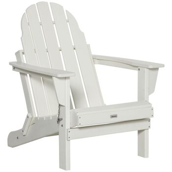 MeubelsWeb Adirondack Tuinstoel Opvouwbare Tuinfauteuil Tuinmeubel Balkonstoel Blanc 75 x 87 x 93 cm