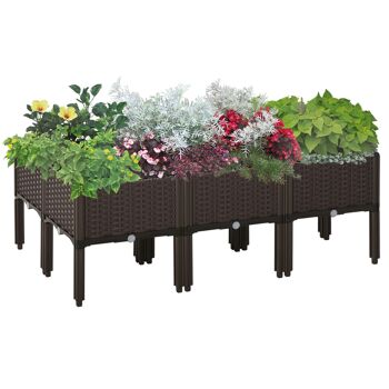 MeubelsWeb propose des pots de fleurs à 6 branches avec des feuilles d'aspect rotin approuvées DIY marron 40 x 40 x 44 cm