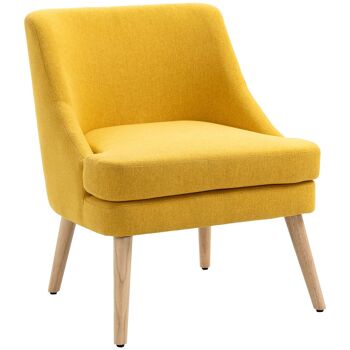 MeubelsWeb eetkamerstoel keukenstoel met armleuningen gesteffeerde stoel woonkamerstoel bureaustoel voor woonkamer slaapkamer linnen touch hout geel
