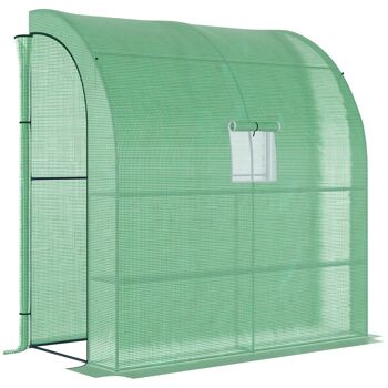 MeubelsWeb folie broeikas broeikas met 2 deuren plantenteelt UV protection acier PE vert 200 x 100 x 215 cm