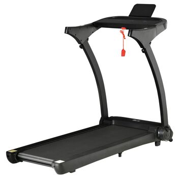 MeubelsWeb Loopband Fitness Opvouwbaar Elektrisch Mobile 550 W 1-12 km/h 2HP LCD Display GSM-Houder Indoor Staal + Kunststof Noir 153 x 77 x 124 cm