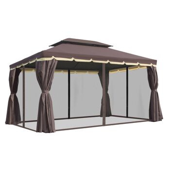 MeubelsWeb paviljoen paviljoen paviljoen 390 x 290 x 280 cm tente de fête tente de fête avec 4 x panneaux de clôture en aluminium polyester