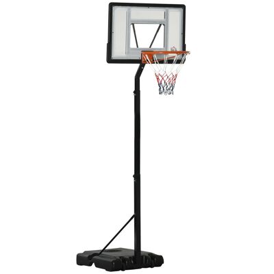 MeubelsWeb basketbalstandaard basketbalring with standaard voor binnen en buiten met wielen in hoogte verstelbaar staal + kunststof zwart 260-310 cm