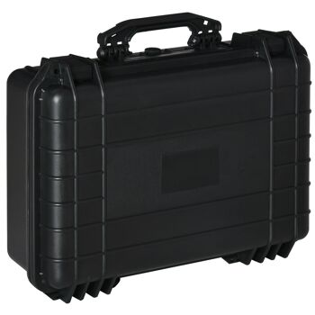 MeubelsWeb gereedschapskoffer camerakoffer fotokoffer leeg met gereedschapskist handgreep foam waterdicht kunststof silicagel noir 56 x 42 x 21 cm