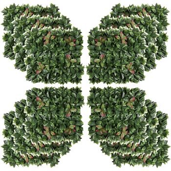 MeubelsWeb 12 pièces décoration de plantes d'art 50x50 cm protection UV protection de la vie privée nèfle design plante de jardin pour votre décoration d'intérieur
