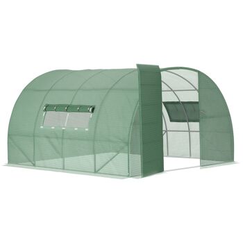 MeubelsWeb foliekas 4 x 3 x 2 m tunnelkas broeikas plantenhuis folietent 2 ramen coq folie vert