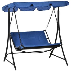 MeubelsWeb lit lumineux hangmat schommelbed avec 2 personnes en acier bleu 164 x 116 x 176cm