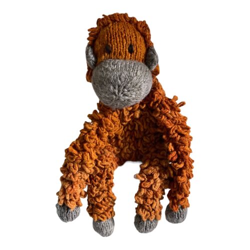 Peluche orang-outan en laine biologique éco-responsable - BORIS - Kenana Knitters
