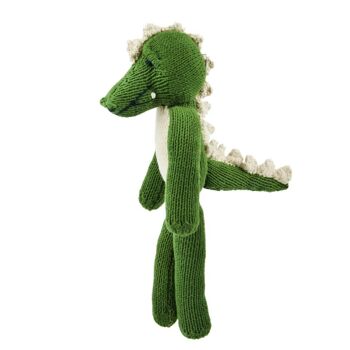 Peluche crocodile fait main à longues pattes - Doudou éco-responsable en coton bio - MAXIME - Kenana Knitters 15