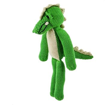 Peluche crocodile fait main à longues pattes - Doudou éco-responsable en coton bio - MAXIME - Kenana Knitters 18