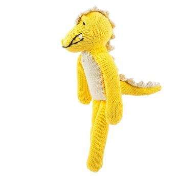 Peluche crocodile fait main à longues pattes - Doudou éco-responsable en coton bio - MAXIME - Kenana Knitters 34