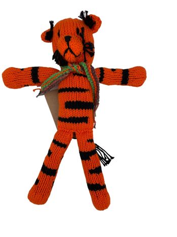 Peluche tigre à longues pattes - Doudou éco-responsable en coton bio - MILO - Kenana Knitters 3