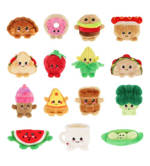 Assortiment 30 peluches Food 8cm - KEELTOYS