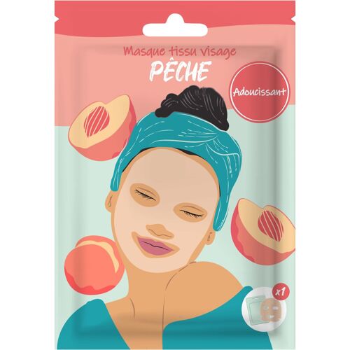 Masque Visage en tissus - Pêche - FRENCH TENDANCE