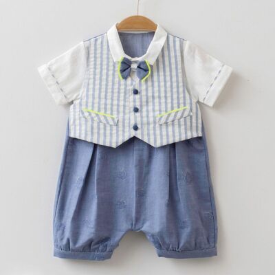 A Pack of Four Sizes % 100 Cotton Sporty Vest Style Boy's Romper