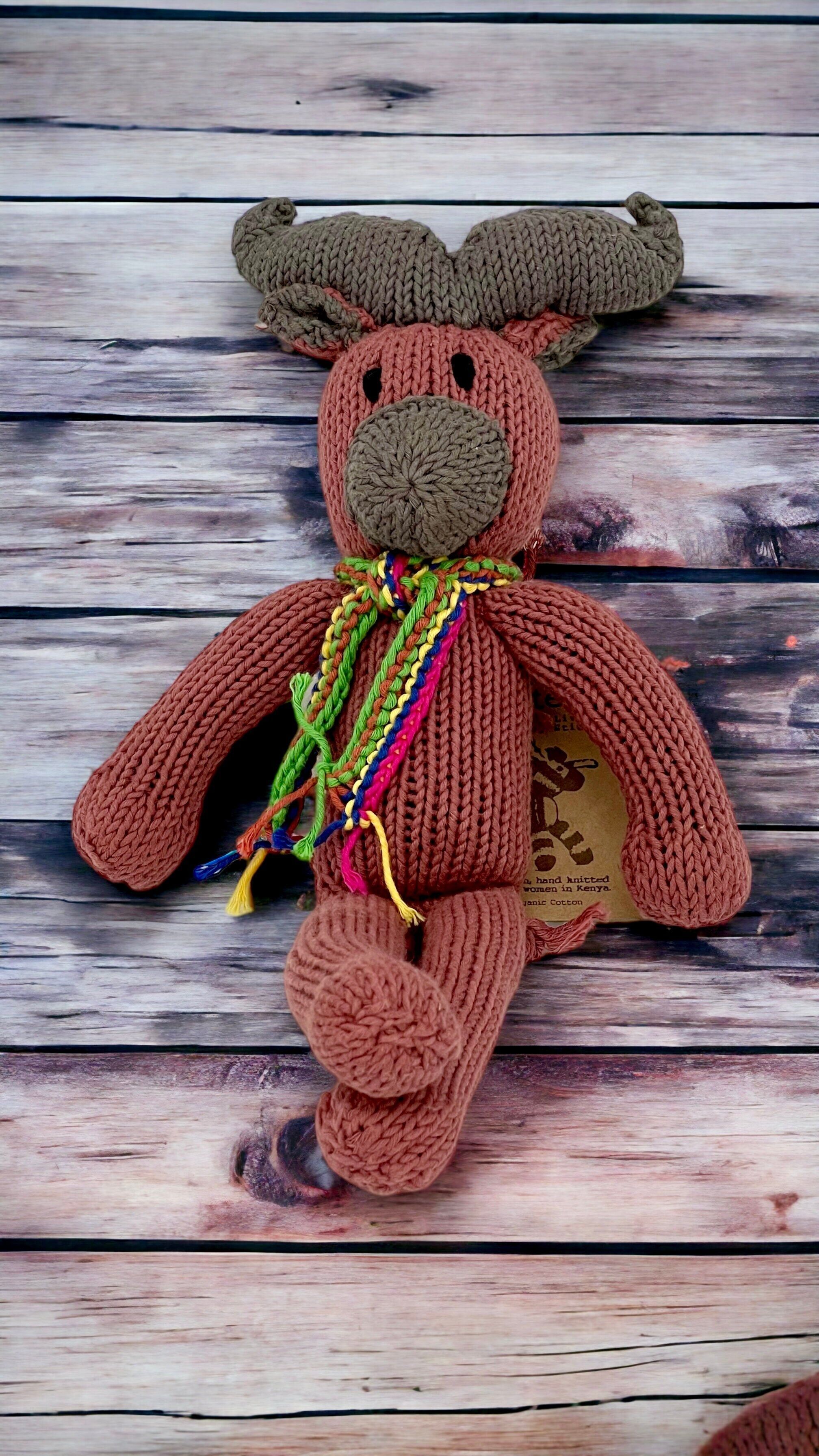 Piumino in bufalo a gamba lunga - Peluche in cotone organico eco-responsabile - ANGELO - Kenana Knitters