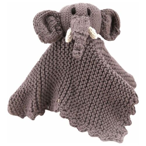 Doudou plat éléphant en coton bio éco-responsable certifié GOTS - BARRY