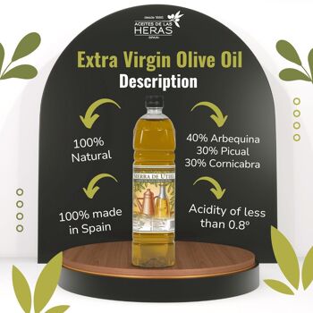 Huile d'Olive Extra Vierge 1L PET Sierra de Utiel, 100% Origine Naturelle Espagne 3