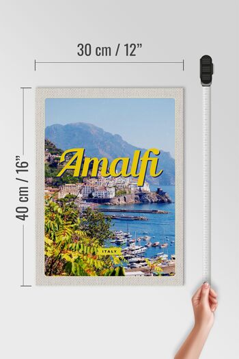 Panneau en bois voyage 30x40cm Amalfi Italie vacances vue sur la mer 4