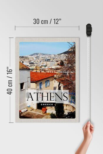 Panneau en bois voyage 30x40cm Athènes Grèce ville destination de voyage 4