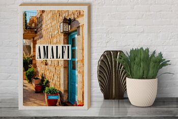 Panneau en bois voyage 30x40cm Amalfi Italie destination de vacances 3