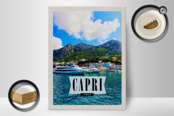 Panneau en bois voyage 30x40cm Capri Italie île vacances à la mer 2