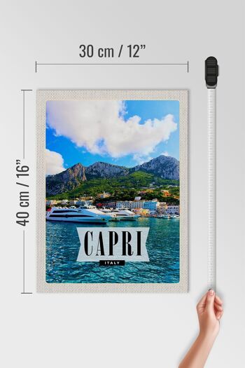 Panneau en bois voyage 30x40cm Capri Italie île vacances à la mer 4