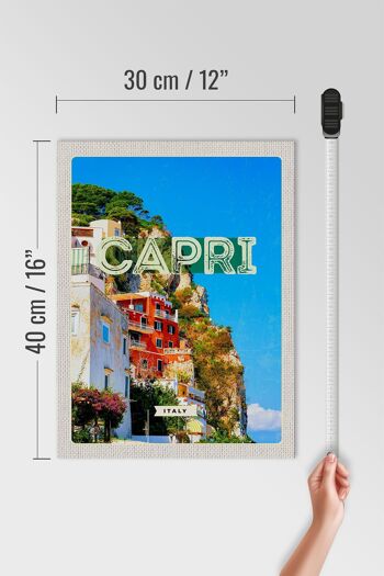 Panneau en bois voyage 30x40cm Capri Italie ville Bergen vacances 4