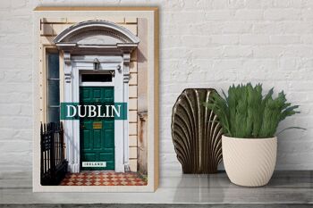 Panneau en bois voyage 30x40cm Dublin Irlande destination de voyage ville 3