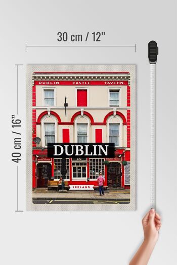 Panneau en bois voyage 30x40cm Dublin Irlande Castle Tavern destination de voyage 4