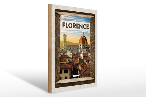 Holzschild Reise 30x40cm Florence Italy italien Urlaub Toscana