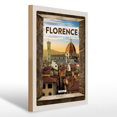 Cartello in legno da viaggio 30x40cm Firenze Italia vacanza Toscana