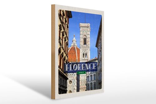 Holzschild Reise 30x40cm Florence Italy Urlaub Toscana
