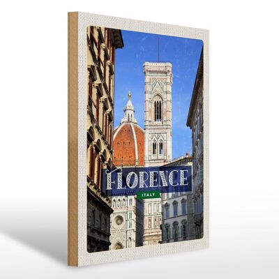 Cartello in legno da viaggio 30x40 cm Firenze Italia vacanza Toscana
