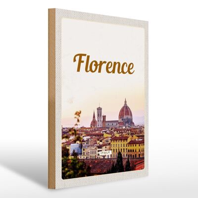 Wooden sign travel 30x40cm Florence Italy holiday Tuscany