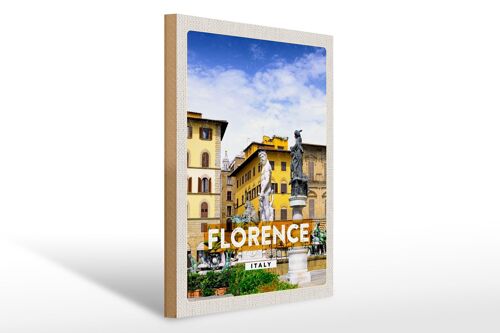 Holzschild Reise 30x40cm Florence Italy Italien Urlaub Geschenk