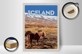 Panneau en bois voyage 30x40cm poney islandais cheval islandais cadeau 2