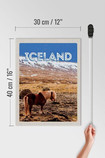 Panneau en bois voyage 30x40cm poney islandais cheval islandais cadeau 4