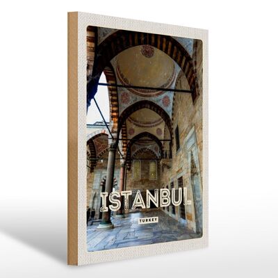 Cartello in legno da viaggio 30x40 cm Regalo retrò Istanbul Turchia Moschea
