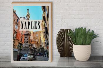 Panneau en bois voyage 30x40cm Naples Italie Naples Italie architecture 3