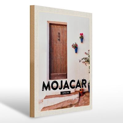 Wooden sign travel 30x40cm Mojacar Spain Spain wooden door gift