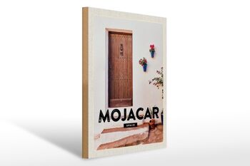 Panneau en bois voyage 30x40cm Mojacar Espagne Espagne porte en bois cadeau 1